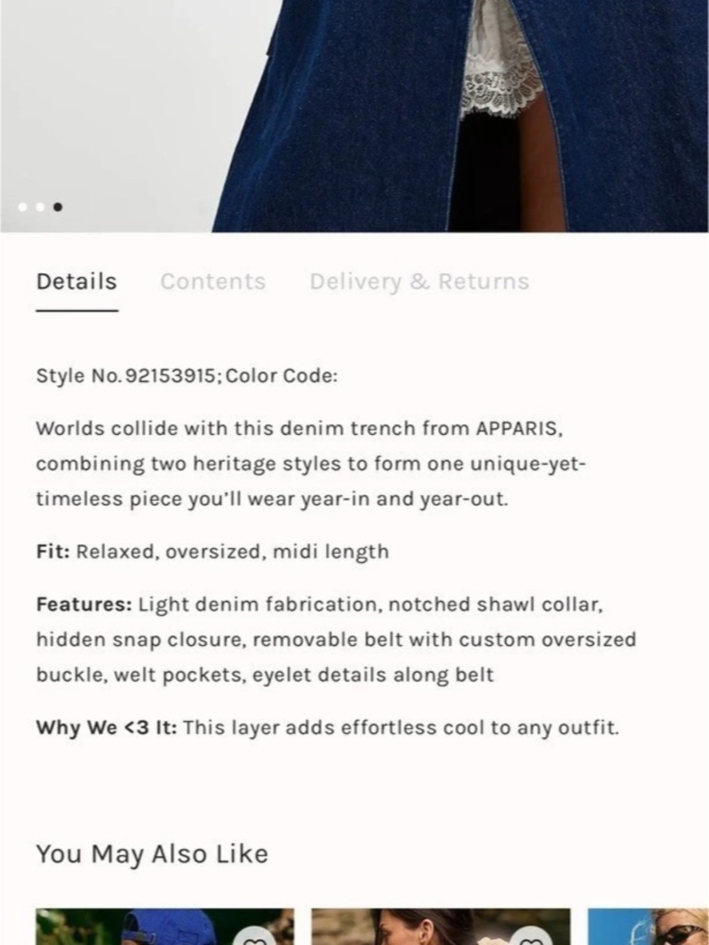 Apparis Tate Denim Trench Denim Trench in Blue Like New - Picture 13 of 14